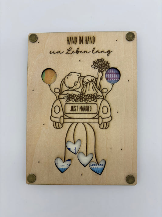 Hochzeitkarte aus Holz