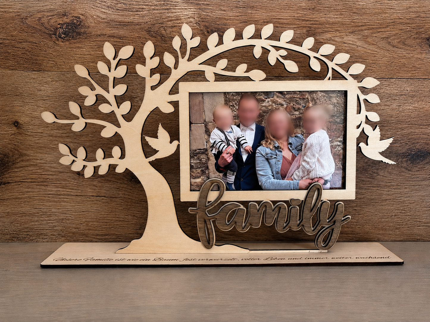 Bilderrahmen aus Holz für ein Familienfoto